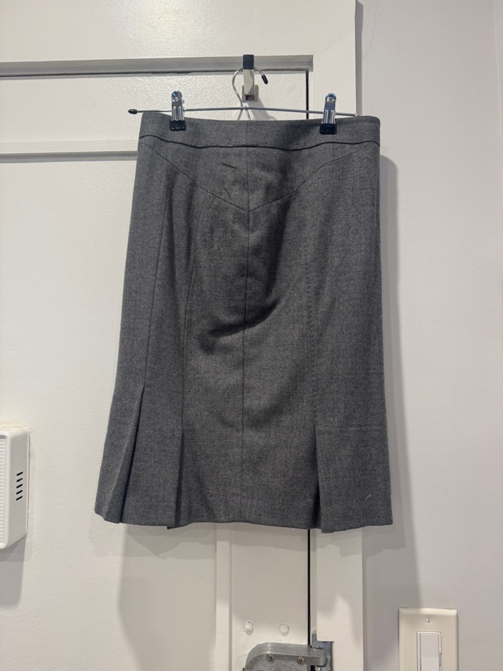 Ted Baker Charcoal Gray Pencil Skirt with Front Pleats